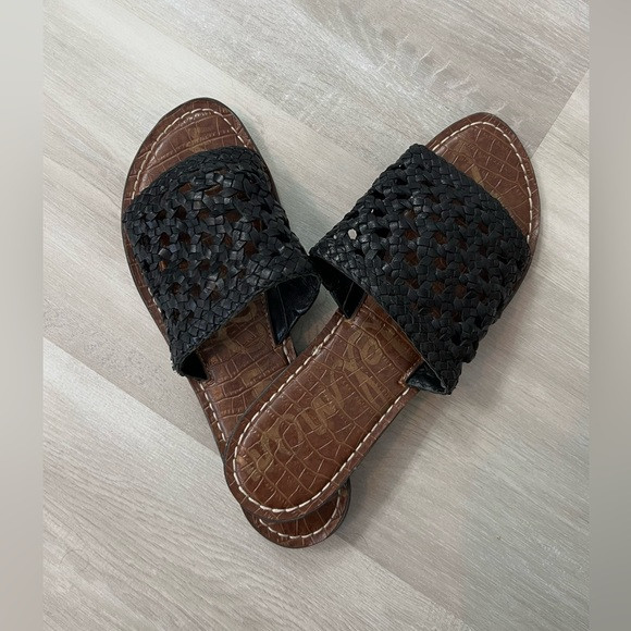 Sam Edelman GENOVIA Black Woven Sandals Women’s Size 8 | Poshmark
