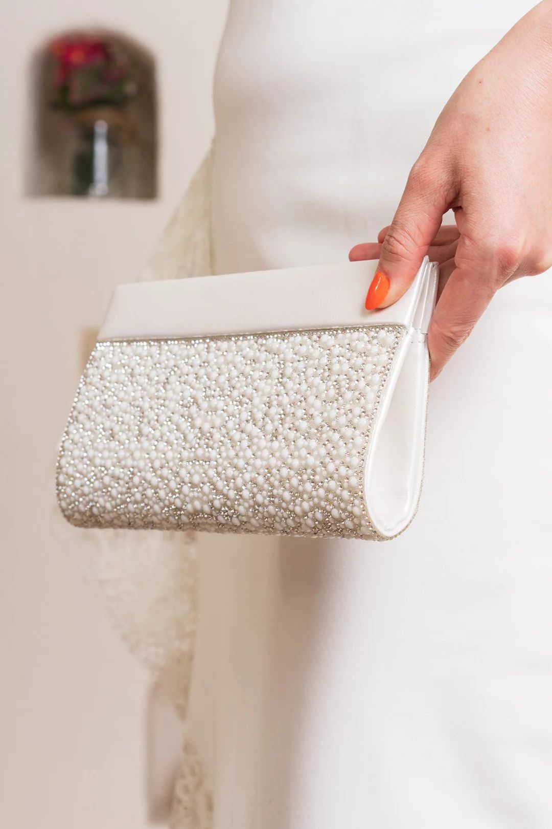 Bridal Bag With Rhinestones and Pearls Personalized Stylish Design Wedding Bag - Etsy | Etsy (US)