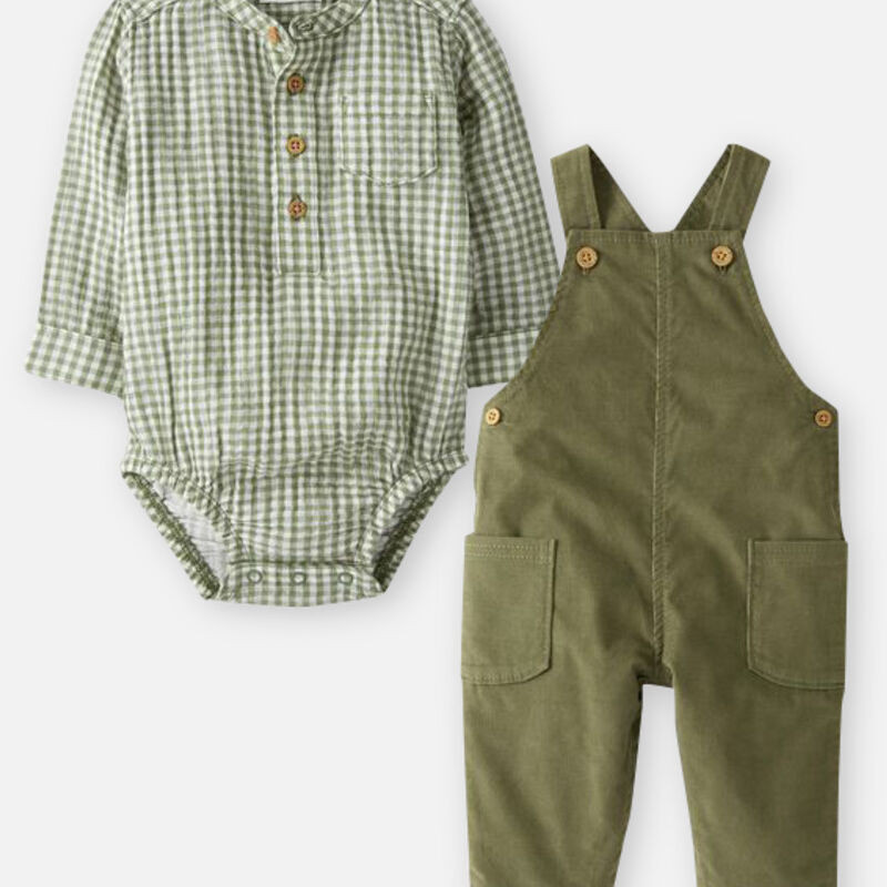 2-Piece Organic Cotton Overalls Set | Carter's