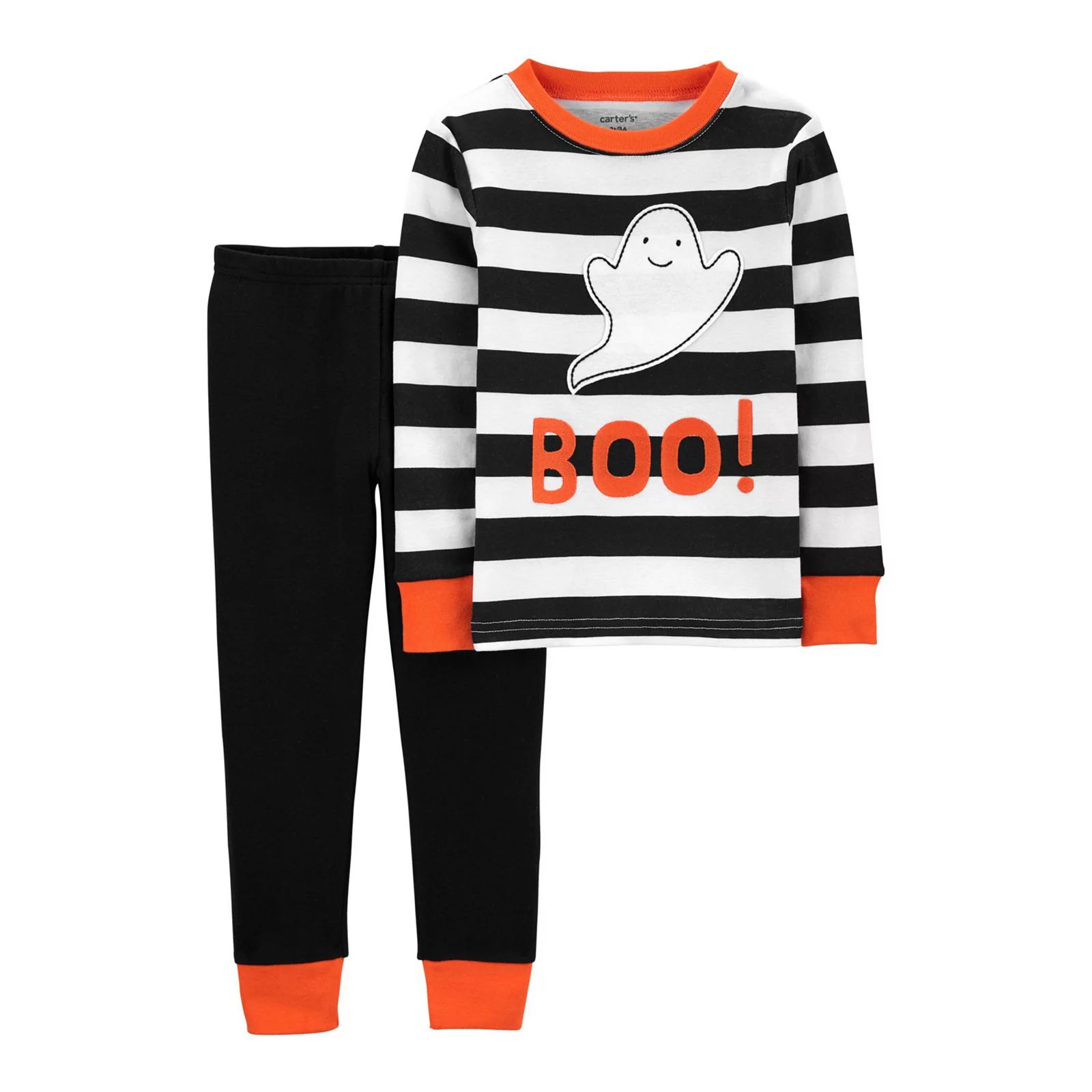 Baby Carter's 2 Piece Halloween ""Boo"" Striped Pajama Set, Infant Boy's, Size: 12 Months, Black | Kohl's