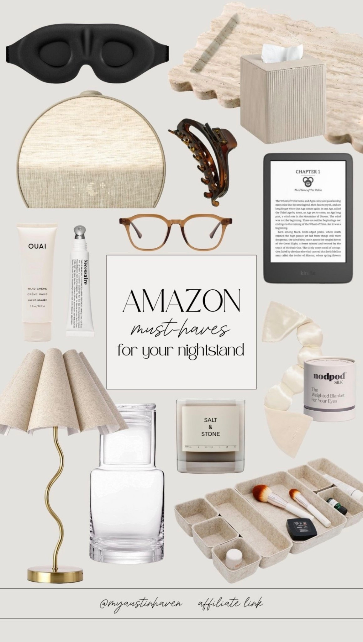 Nightstand essentials from Amazon! 💤 Perfect for a cozy evening in. From smart alarms to eye masks, all the must-haves for a great night's sleep.

Amazon home decor, bedroom finds, neutral style, affordable finds, modern organic, nightstand styling. 

 #LTKFindsUnder50

#LTKHome #LTKSaleAlert #LTKmorningroutine