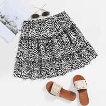 Leopard Layered Skirt | SHEIN