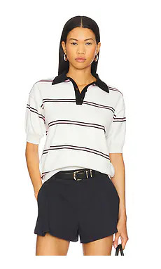 ALL THE WAYS Francesca Polo Top in Multi Stripe from Revolve.com | Revolve Clothing (Global)