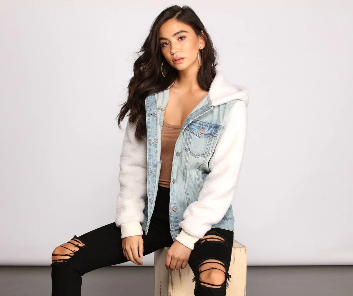 Cozy Casual Vibe Sherpa Denim Jacket | Windsor Stores