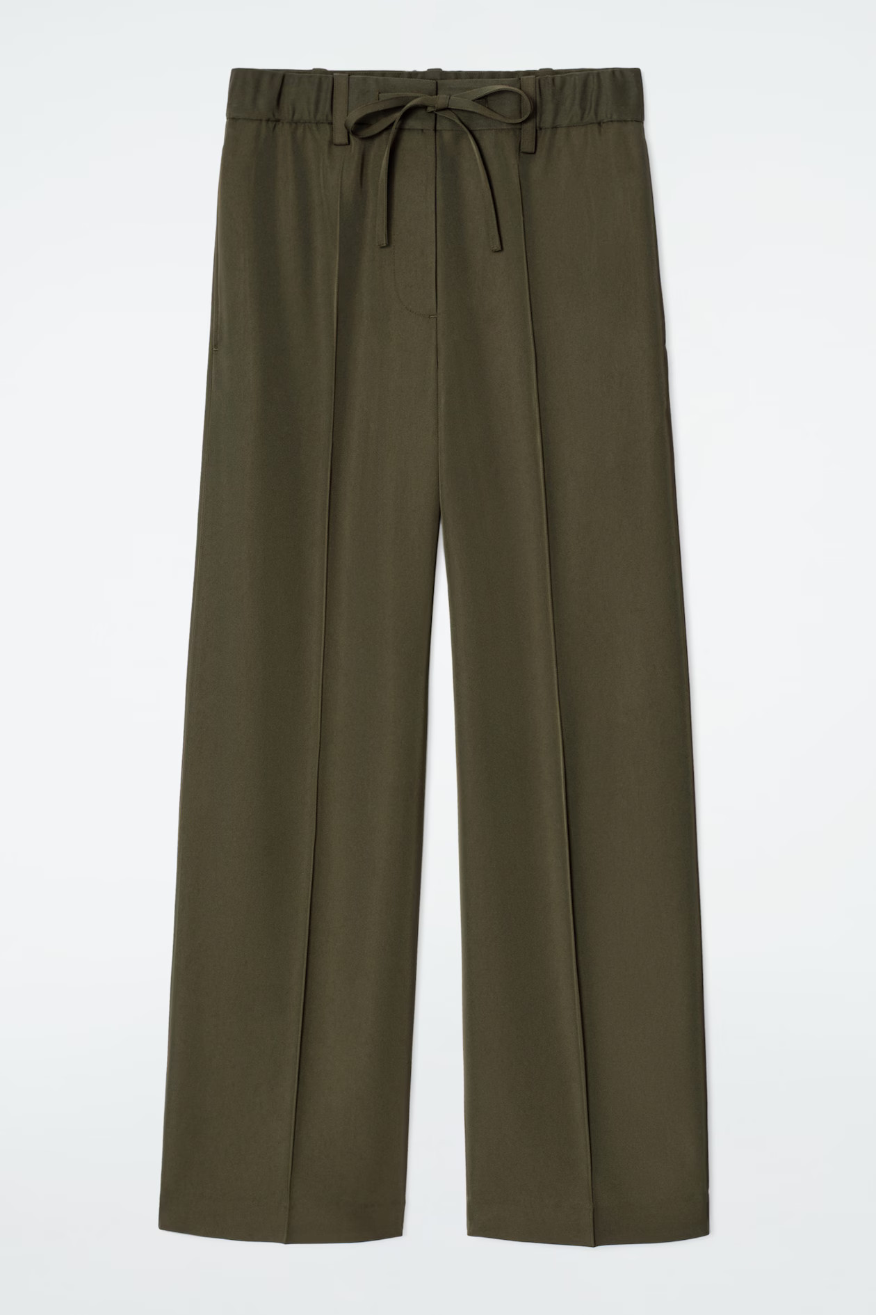 DRAWSTRING STRAIGHT-LEG TROUSERS - DARK KHAKI | COS AU | COS (AU)
