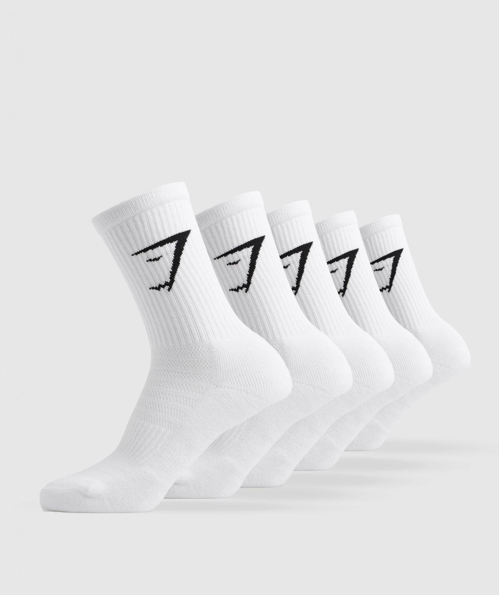 Gymshark Crew Socks 5pk - White | Gymshark (Global)
