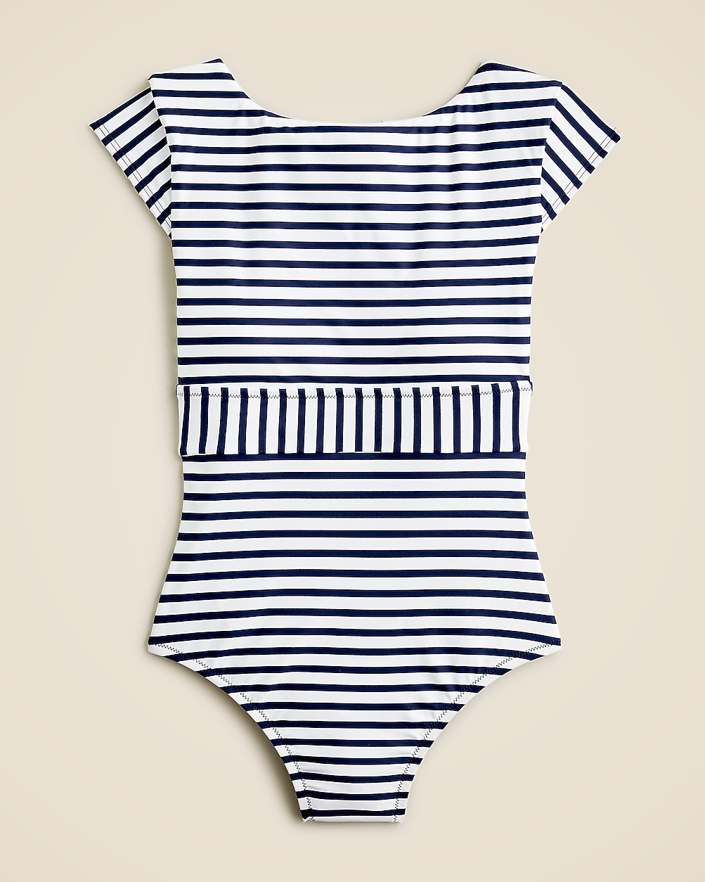 Cap-sleeve one-piece swimsuit in classic stripe | J. Crew US