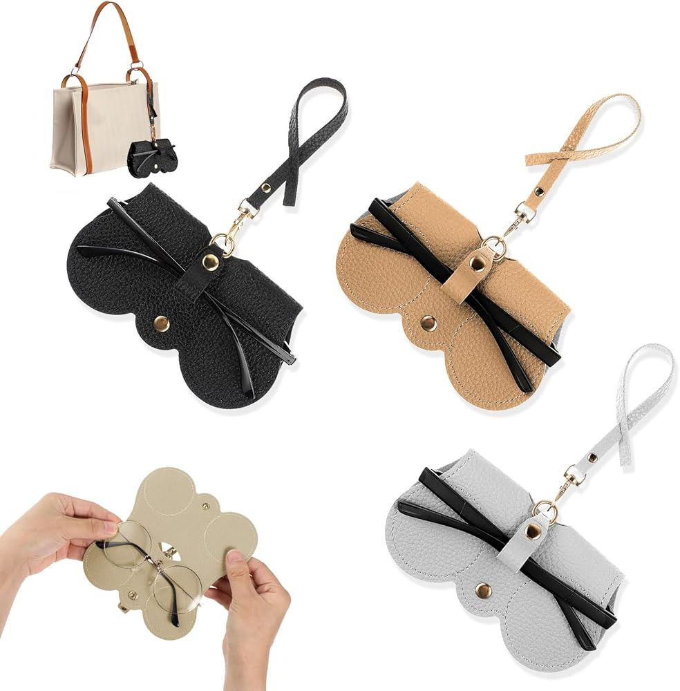 3Pcs Soft Sunglasses Bag Slim Leather Eyeglass Cases Holder Portable Outdoor Travel Glasses Case ... | Amazon (US)