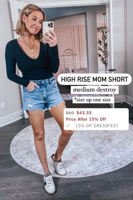 Abercrombie high rise mom shorts on sale! I like to size up one size. 

#LTKSaleAlert #LTKFindsUnder50 #LTKStyleTip