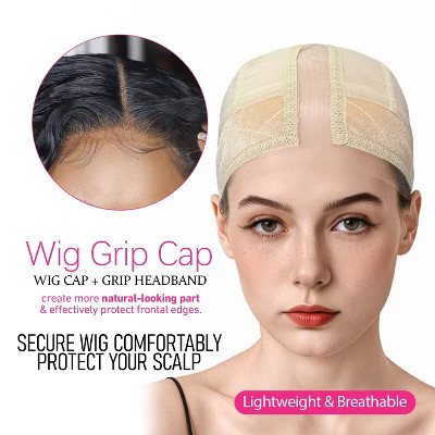 Labhairs Wig Grip Cap – Adjustable, non-slip & reusable. Secures glueless lace wigs with headband. One size fits all, Beige | Target