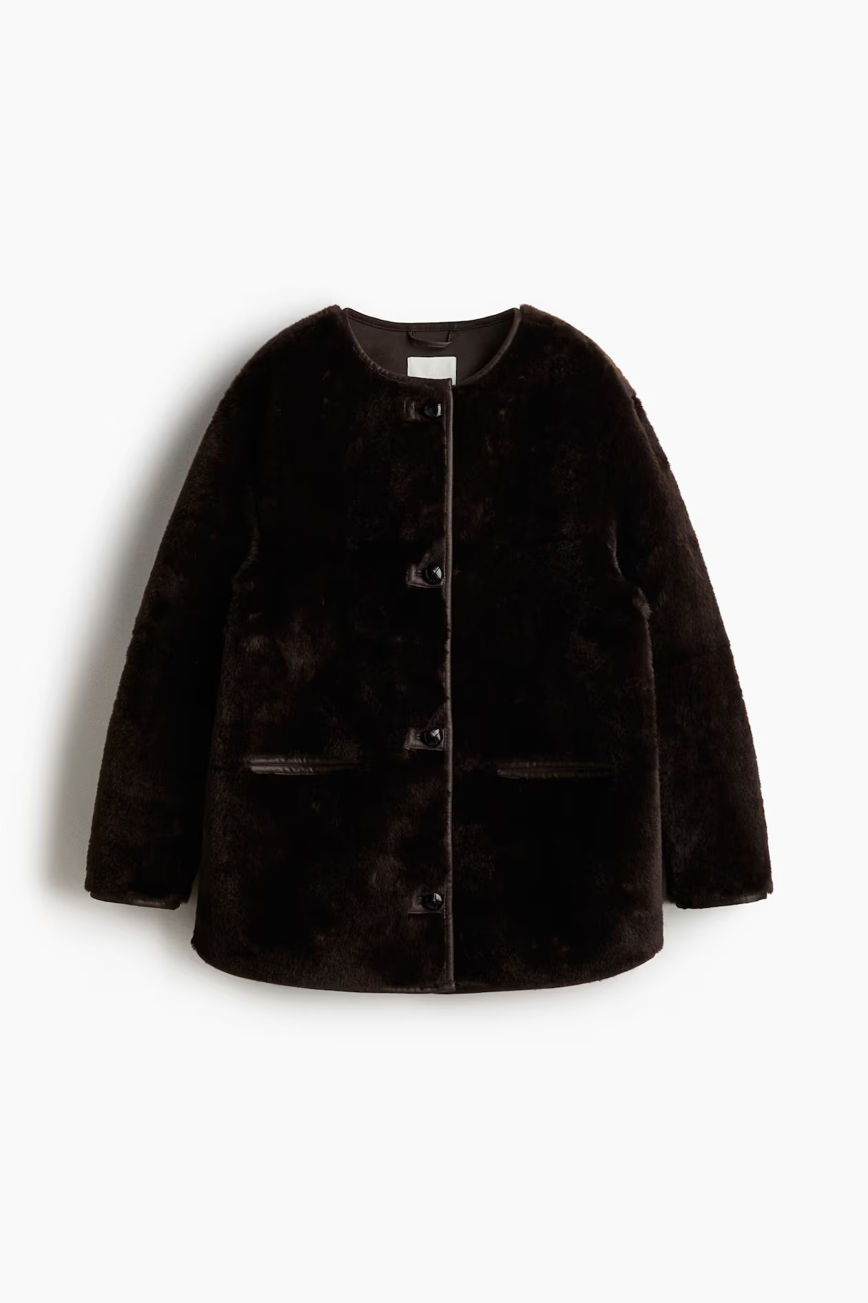Fluffy jacket - Dark brown - Ladies | H&M GB | H&M (UK, MY, IN, SG, PH, TW, HK)