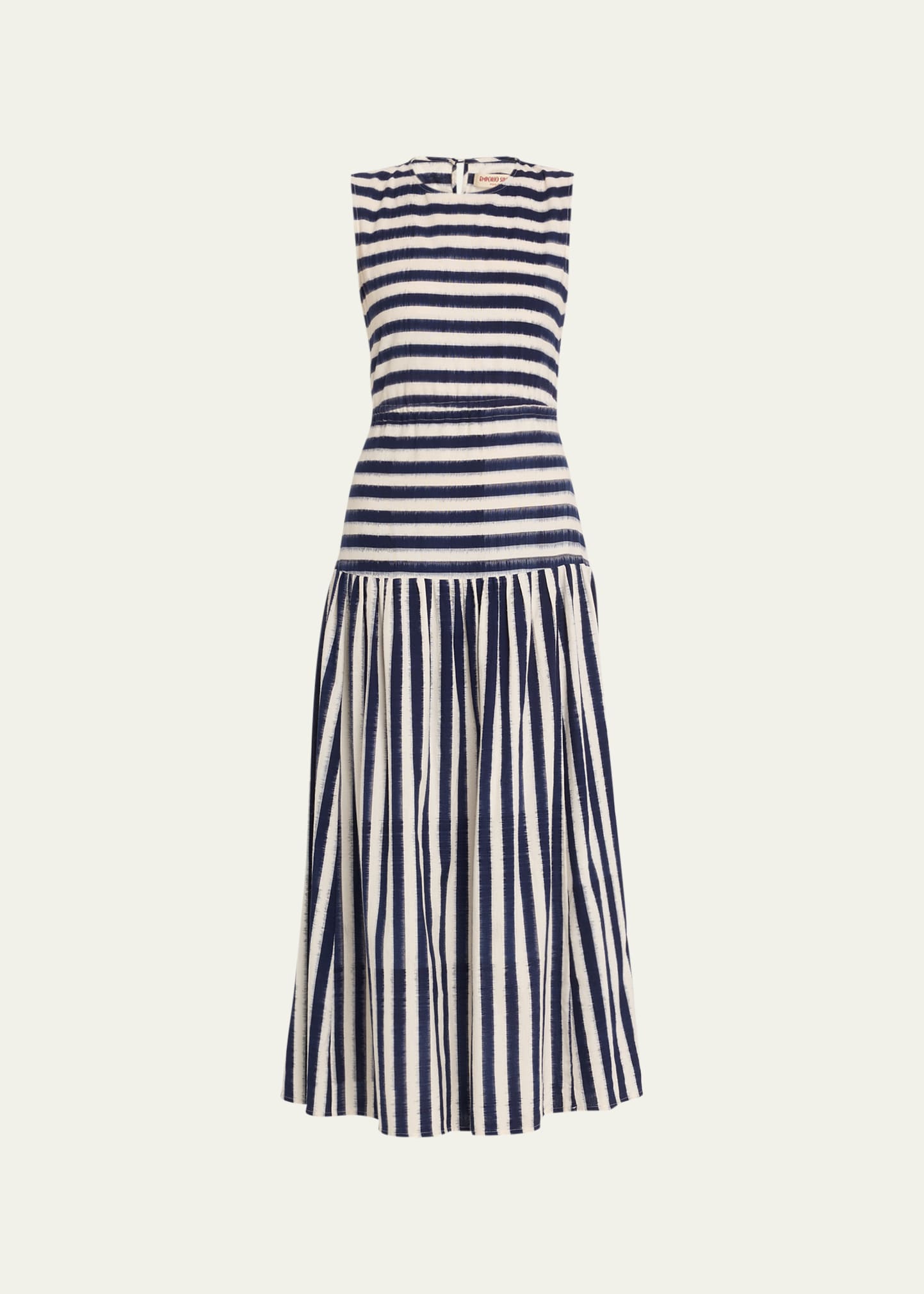 EMPORIO SIRENUSE Pulcheria Ikat Stripe OPen-Back Maxi Dress | Bergdorf Goodman