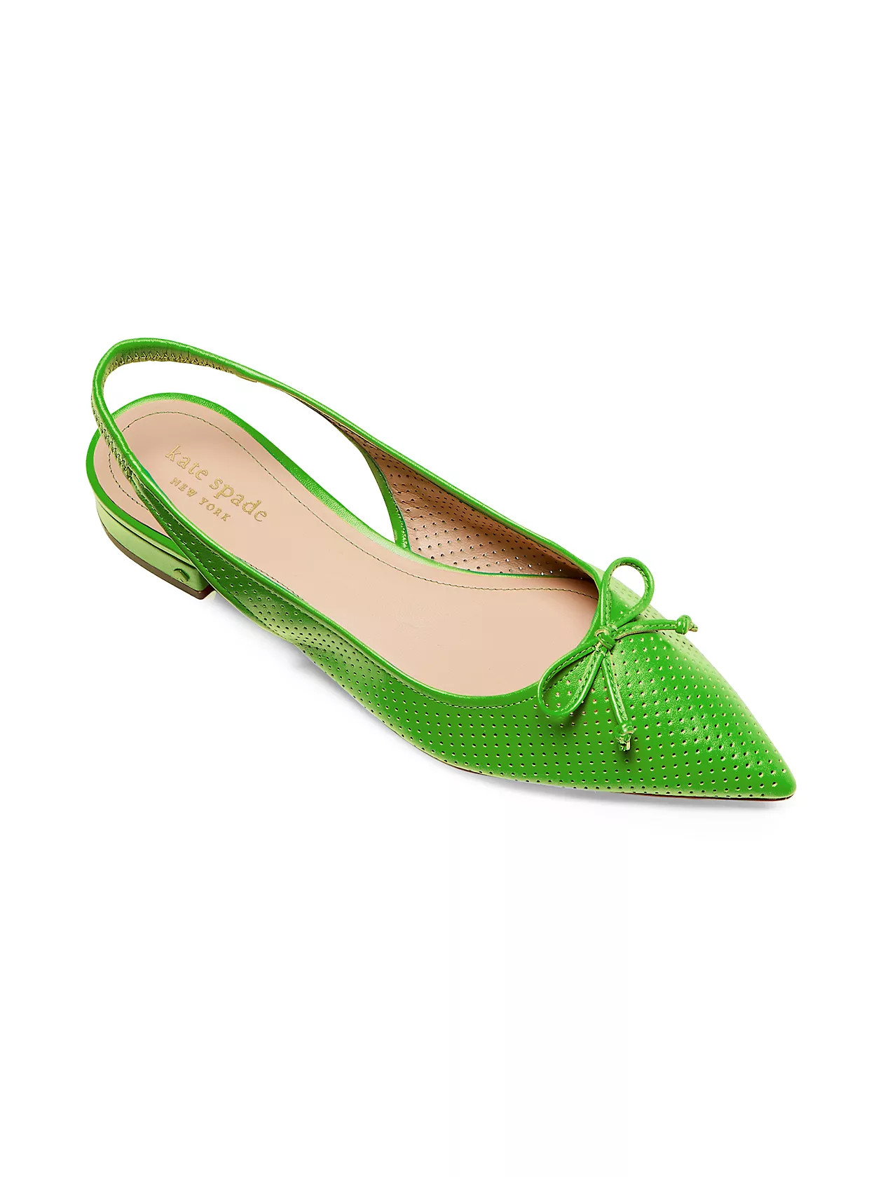 Shop kate spade new york Veronica Perforated Leather Slingback Mules | Saks Fifth Avenue | Saks Fifth Avenue