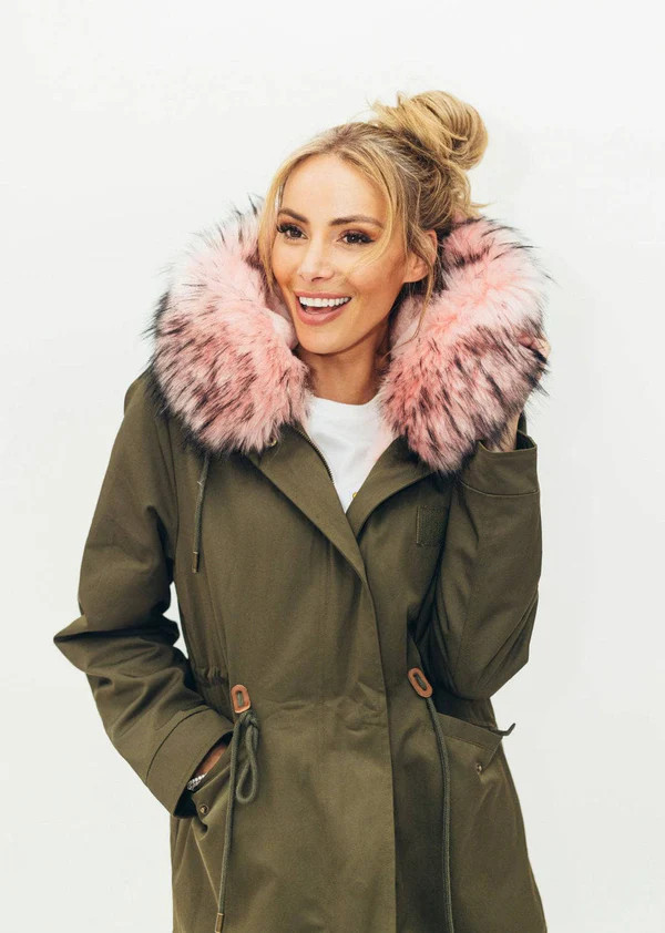 Women's Muted Green Faux Fur Parka | Lola + The Boys