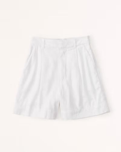 Women's 6 Inch Linen-Blend Tailored Shorts | Women's Bottoms | Abercrombie.com | Abercrombie & Fitch (US)