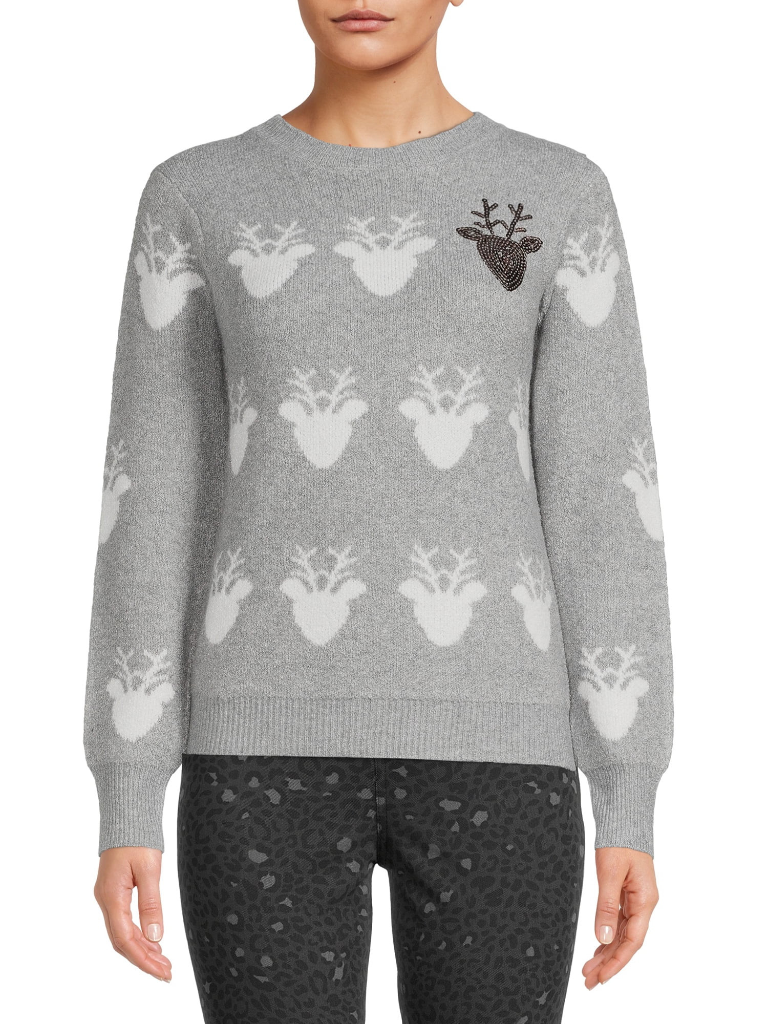 Women's Crewneck Holiday Sweater | Walmart (US)