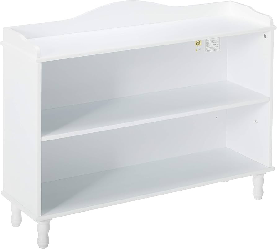 King's Brand Furniture - White Wood Children's 2-shelf Bookcase Display Cabinet | Amazon (US)