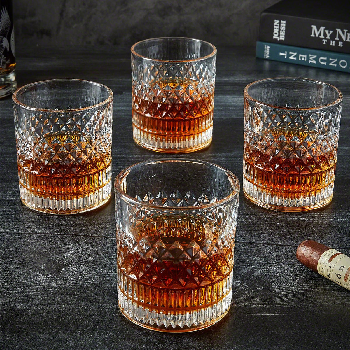 Truman Set of 4 Crystal Whiskey Glasses | HomeWetBar.com