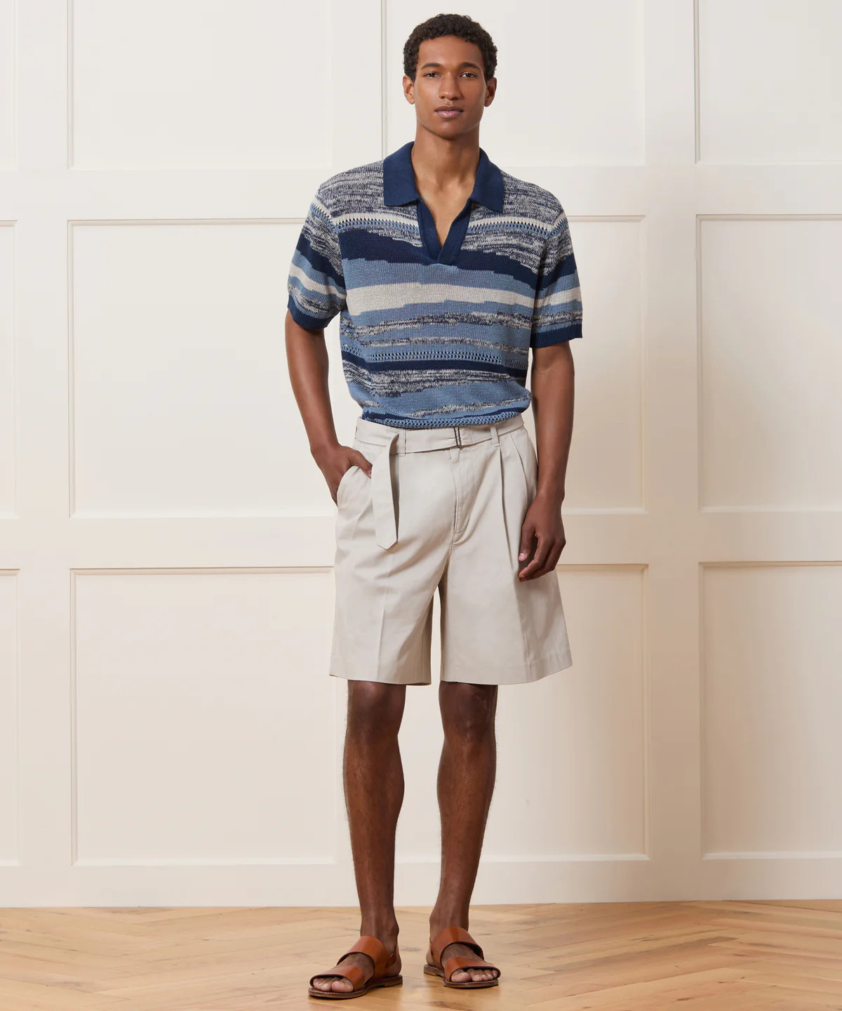 Relaxed Linen Dunes Montauk Sweater Polo | Todd Snyder