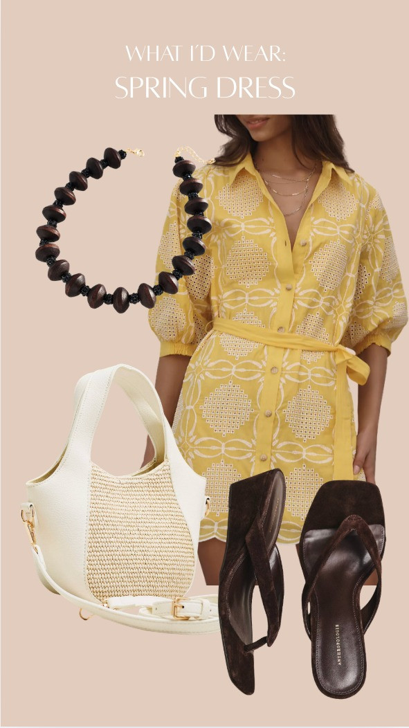 What I’d Wear: Spring Dress 💛

Yellow is one of my signature colors, and this butter yellow shirt dress is a standout for spring and summer. It’s the kind of piece you can wear for Mother’s Day and keep reaching for all season long.

I paired it with a chunky wooden necklace, a rattan bag, and espresso wedge sandals for a warm, elevated look.  

 #LTKMothersDay #LTKootd #LTKSeasonal