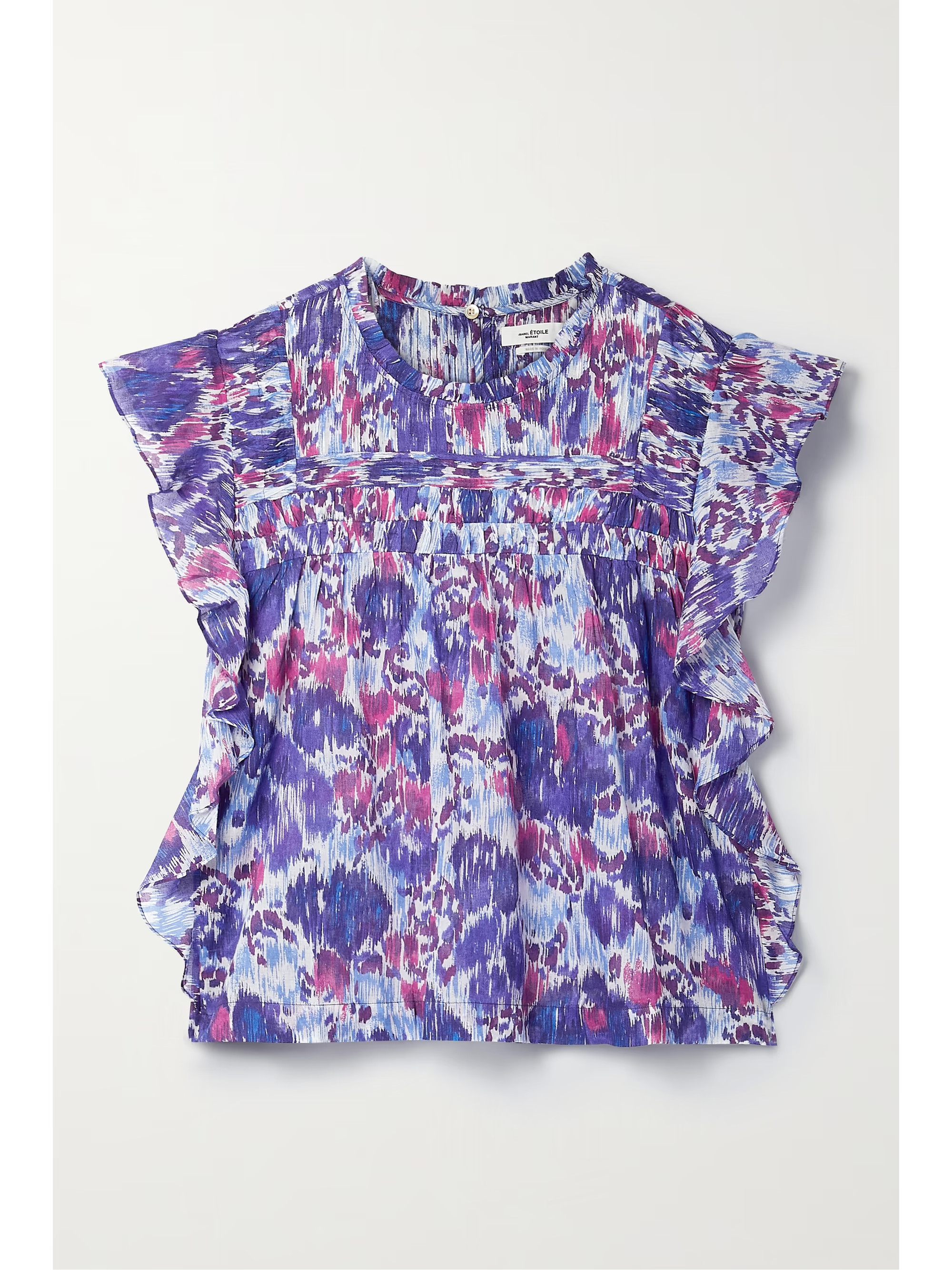 Layona ruffled floral-print cotton-voile top | NET-A-PORTER (US)