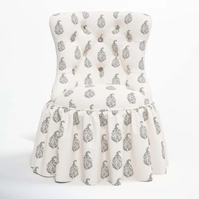 Minnie 25'' Wide Tufted Cotton Swivel Side Chair | Wayfair North America