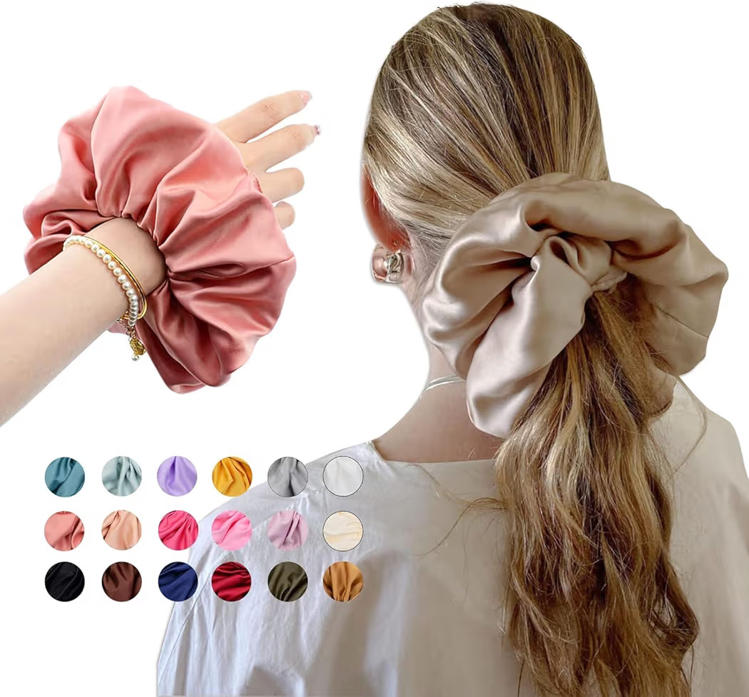 Chloven 18 Colors XXXL-Large Jumbo Scrunchies Oversized Hair Scrunchies Satin Elastics Scrunchy B... | Amazon (US)