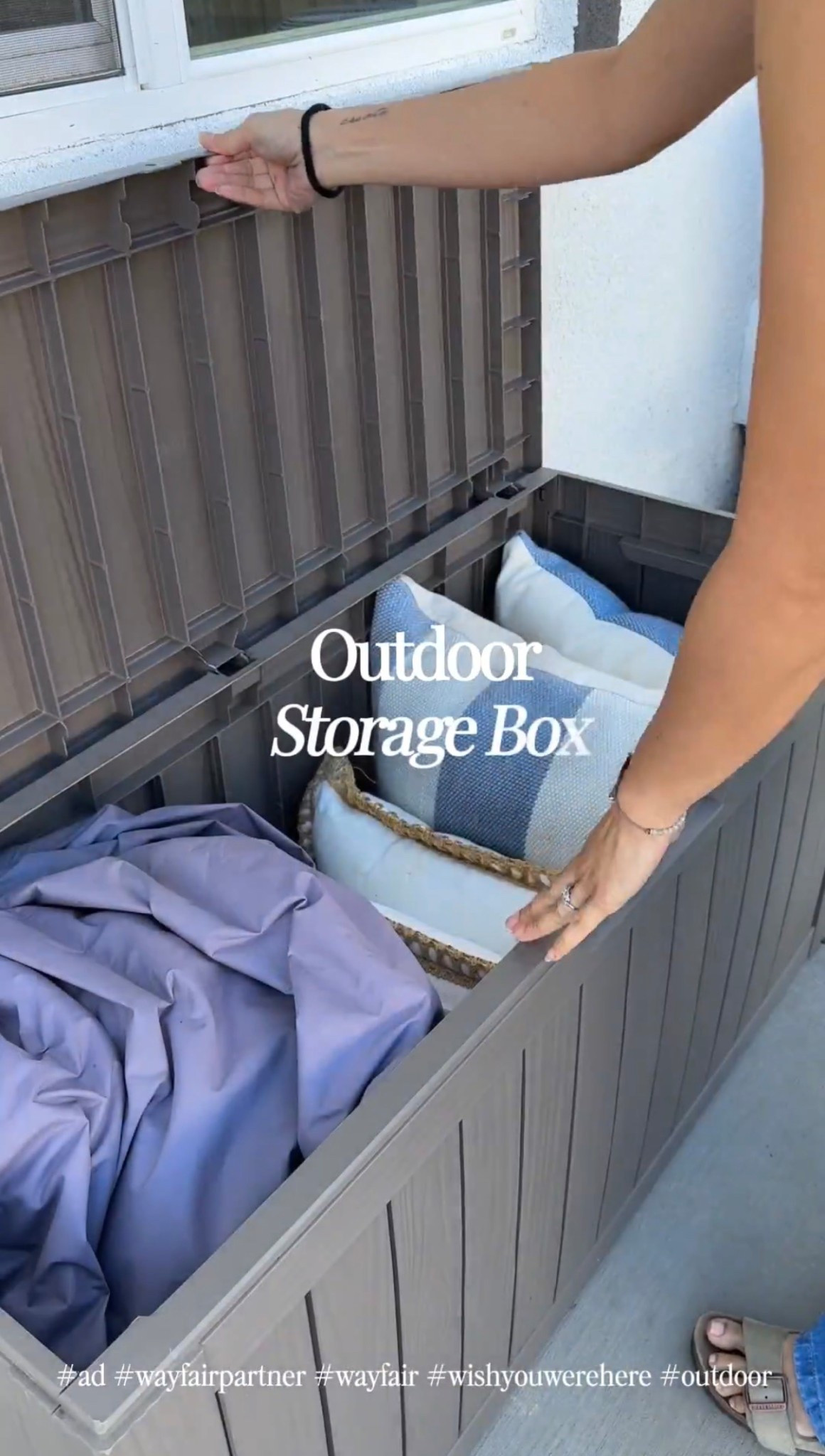 An outdoor storage box to keep cushions clean, dry, and tucked away.

#ad #wayfair #wayfairpartner #outdoor #wishyouwerehere @Wayfair 

#LTKHome #LTKSeasonal