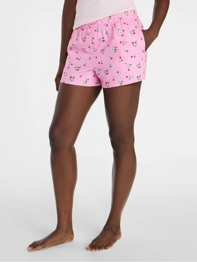 Joyspun Women's Woven Pajama Boxer Shorts, 3'' Inseam, Sizes XS-3X | Walmart (US)