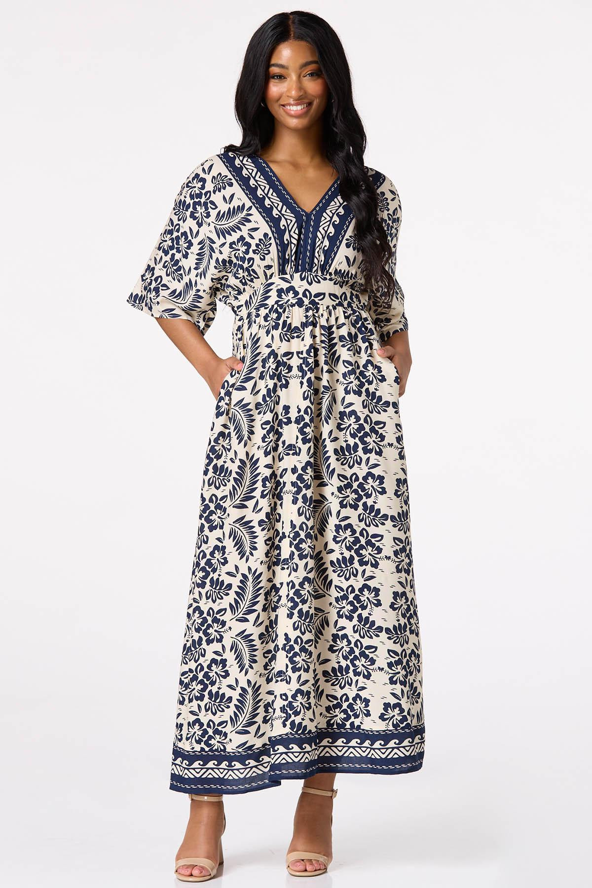 Border Print Kimono Dress | Cato Fashions