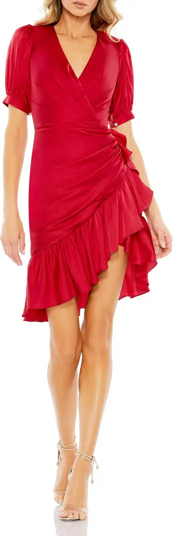 Wrap Front Satin Cocktail Dress | Nordstrom