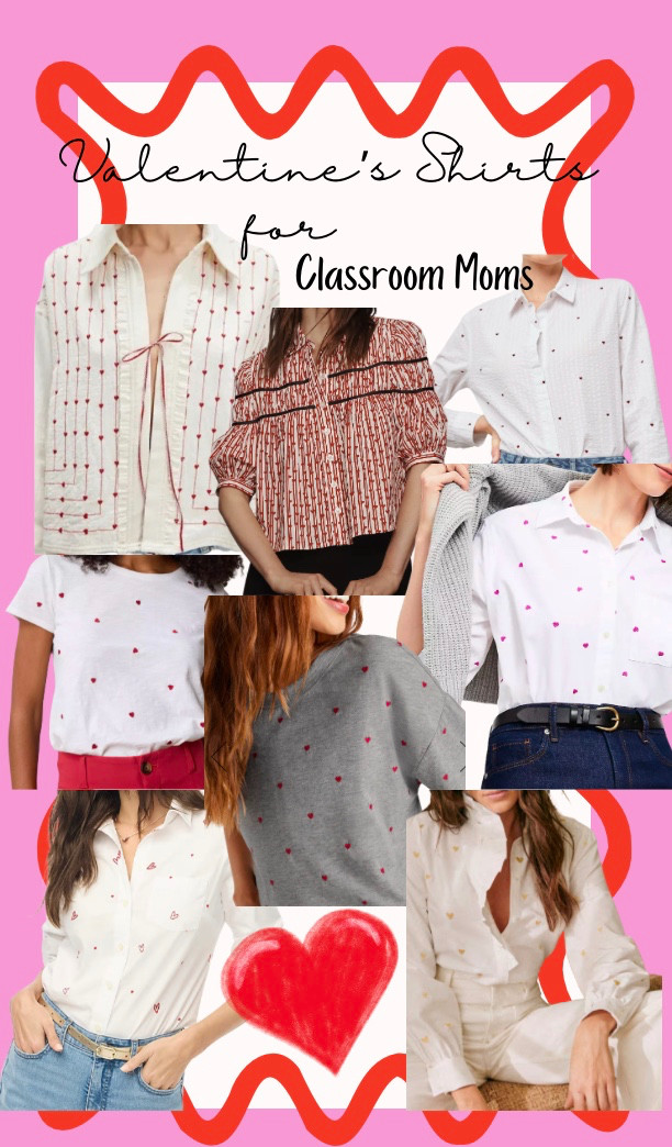 I love volunteering at my kids' school, especially during their holiday parties.  Valentines may just be my favorite holiday because I can shower my 5 year old and soon to be 3 year old with extra kisses (while they still let me).  
These are a few of my favorite shirts lately.  I am planning to make my own this year, wish me luck! 

 

#LTKSeasonal #LTKParties #LTKFamily