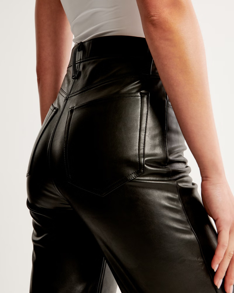 Women's Vegan Leather 90s Straight Pant | Women's Up To 40% Off Select Styles | Abercrombie.com | Abercrombie & Fitch (US)