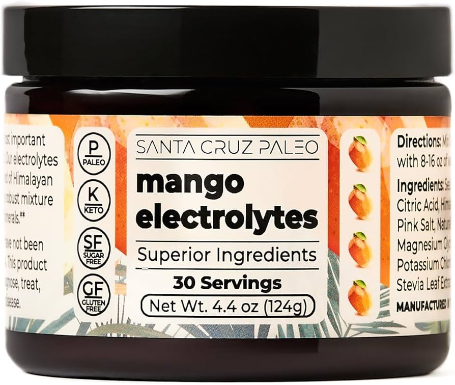 Santa Cruz Paleo Electrolytes Powder with Magnesium Glycinate, Mango, Hydration Drink Mix Made wi... | Amazon (US)