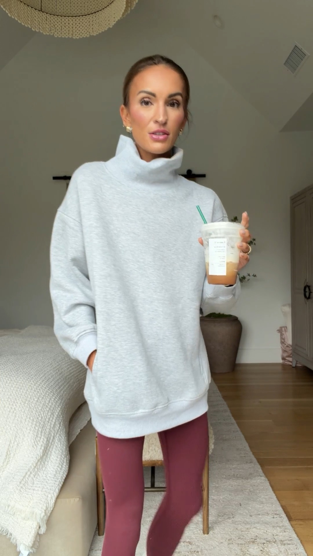 amazon mockneck that feels like a dream!😍 love the looser neckline, pockets, wnd lingerie length! 💯