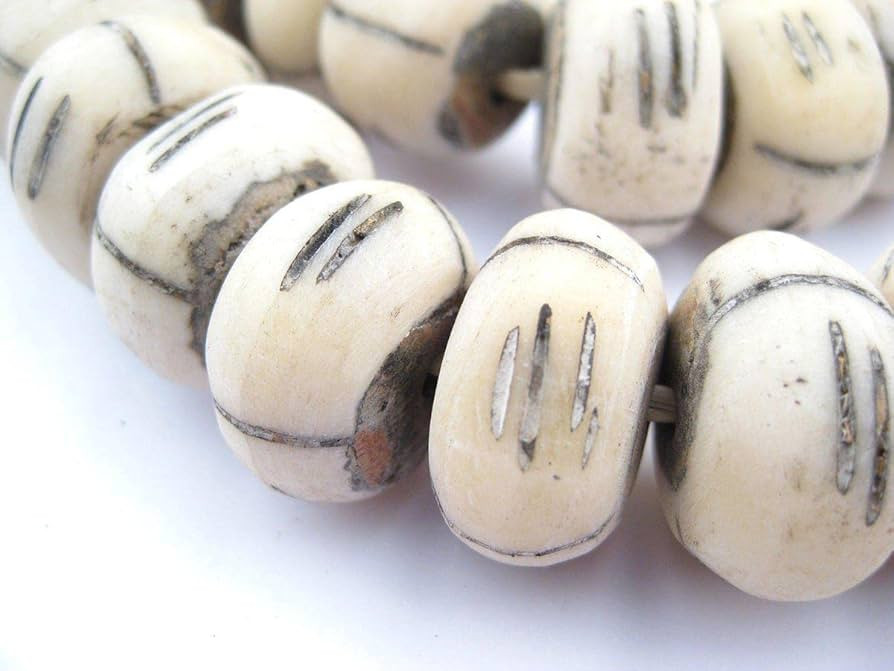 Carved White Bone Beads - Full Strand of Fair Trade Artisanal African Beads - The Bead Chest (Tri... | Amazon (US)