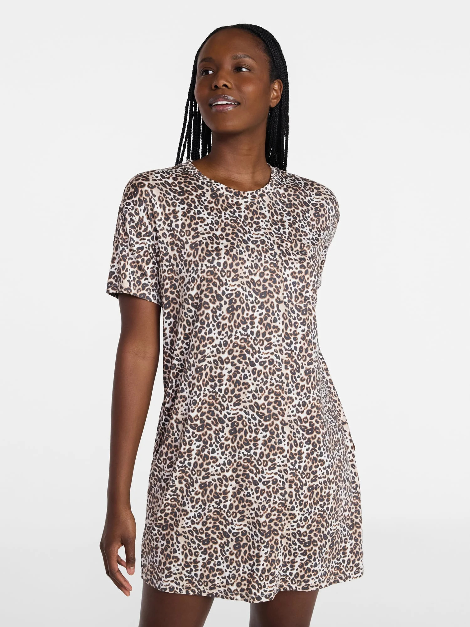 Joyspun Women's Dreamy Soft Collection Short Sleeve Sleepshirt, Sizes S/M-2X/3X | Walmart (US)