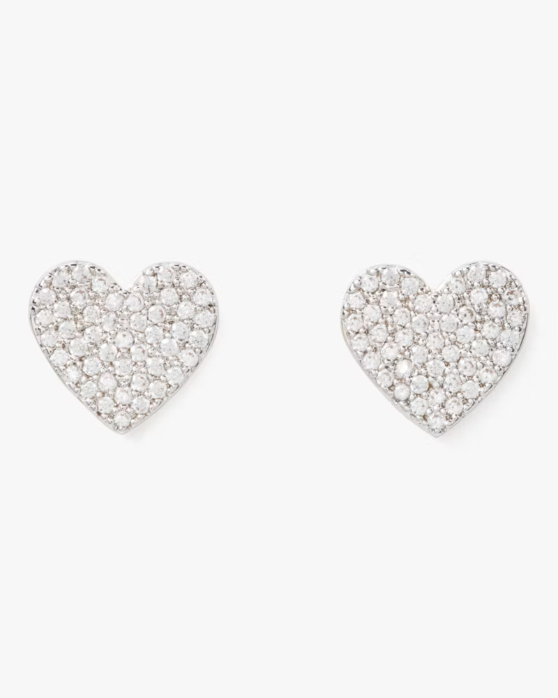 Yours Truly Pave Heart Studs | Kate Spade Outlet