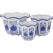 HakkaGirl Ceramic Flower Pots, White Ceramic Planter Plant Pots Indoor Decorative for Succulent C... | Amazon (US)