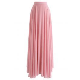 Timeless Favorite Chiffon Maxi Skirt in Pink | Chicwish
