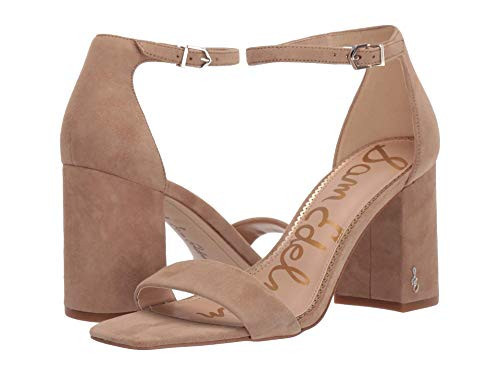 Sam Edelman Daniella - Heels for Women - Ankle Strap - Buckle Closure - Synthetic Outsole - Cushioned Footbed Oatmeal Suede Leather 13 M | Amazon (US)