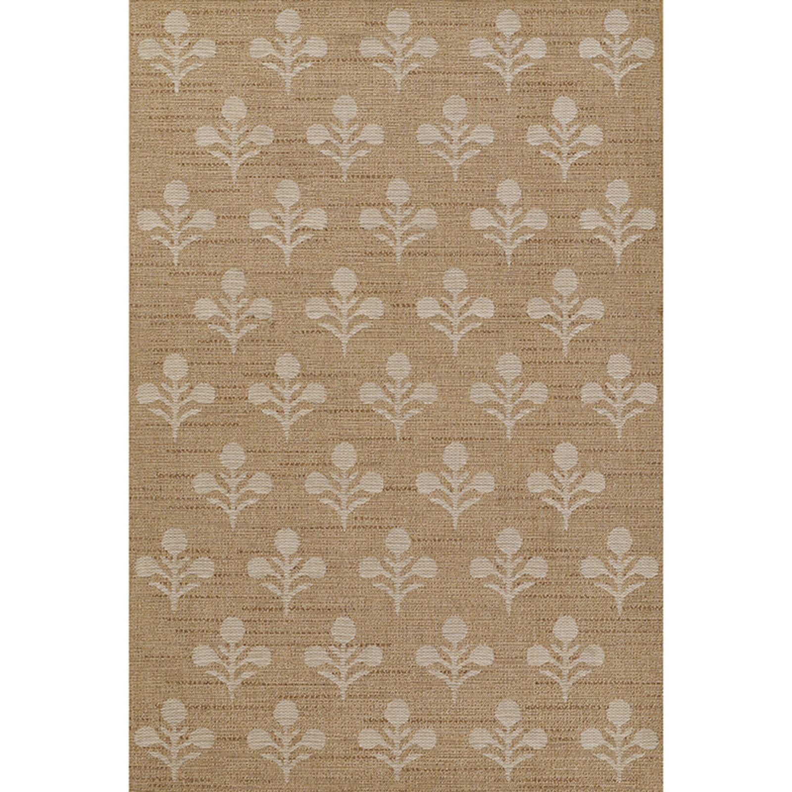 Floral Outdoor Rug -  Beige, 5' 3" x 7' | The Company Store