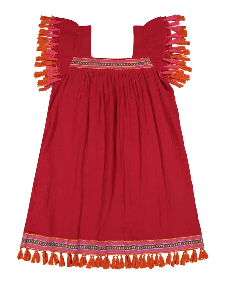 Sandrine Mini Coverup Dress with Tassels | Neiman Marcus