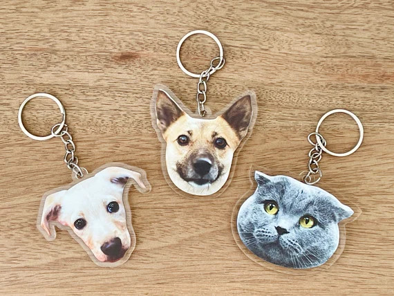 Custom Dog Keychain • Dog Face • Cat Face • Pet Face • Custom Pet Gift • UV Printed Key... | Etsy (US)