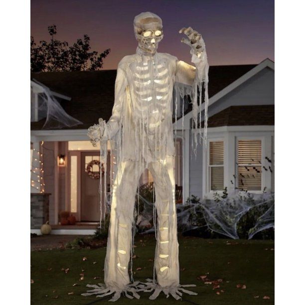 12 ft Foot Giant Skeleton Mummy LED Lighted Animatronic Halloween - Walmart.com | Walmart (US)