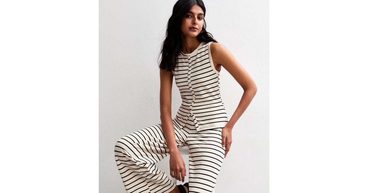 Off White Striped Tank Top
						
						Add to Saved Items
						Remove from Saved Items | New Look (UK)