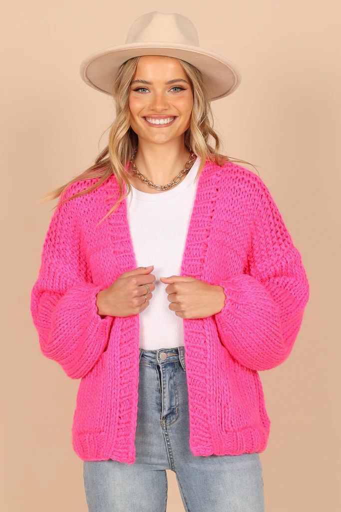 Cara Oversized Handknit Knit Sweater - Hot Pink | Petal & Pup (US)