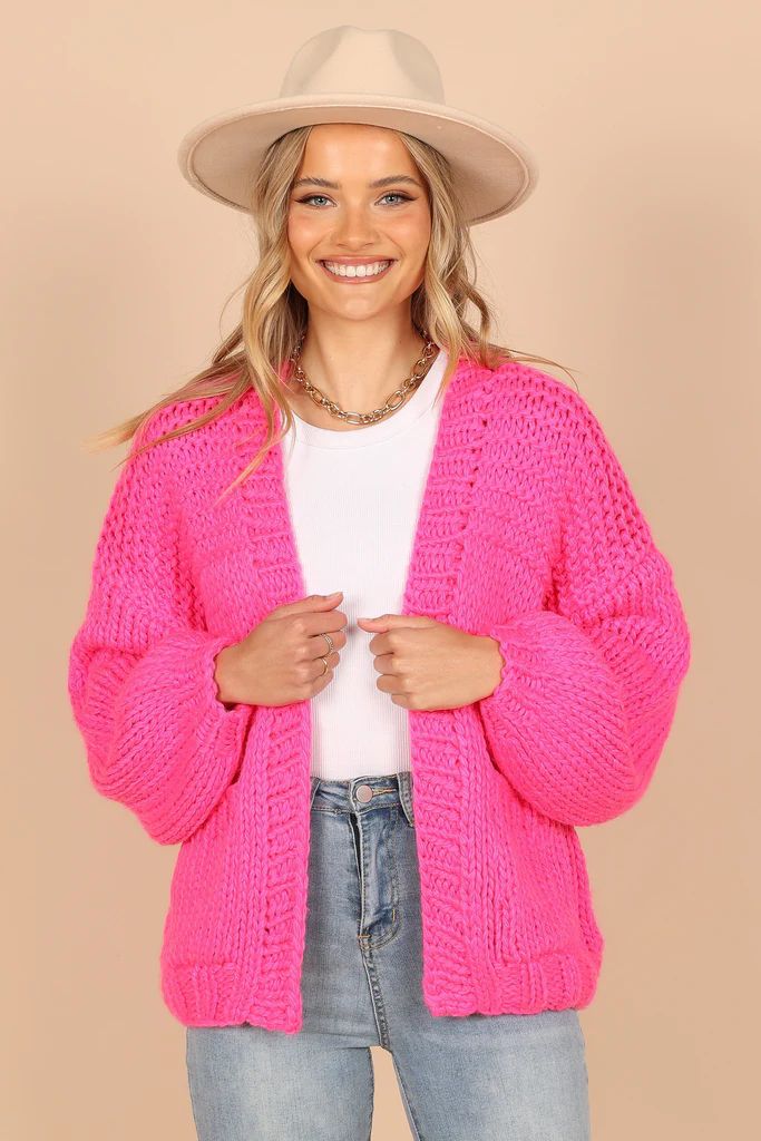 Cara Oversized Handknit Knit Sweater - Hot Pink | Petal & Pup (US)