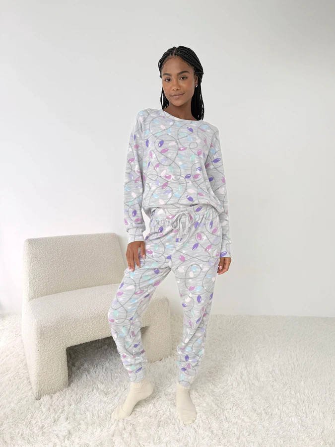Holiday Lights Marna Waffle PJ Set | Splendid