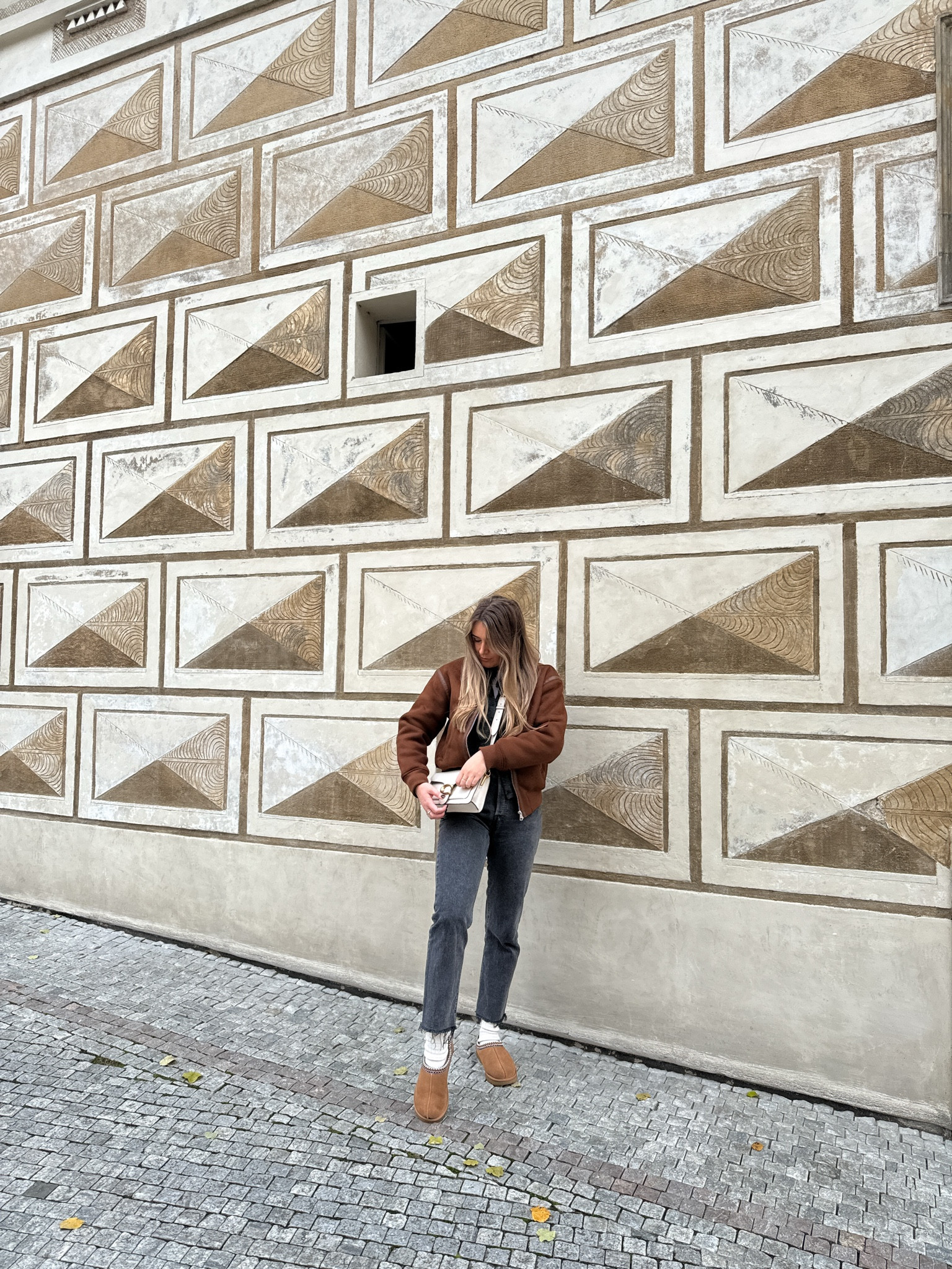 Autumn / Winter Outfit 🍂

Tan Suede Jacket / Grey Wash Straight Jeans / Wool Socks / UGG Tasmans / Coach Tabby Bag

#LTKwinter #LTKstyletip